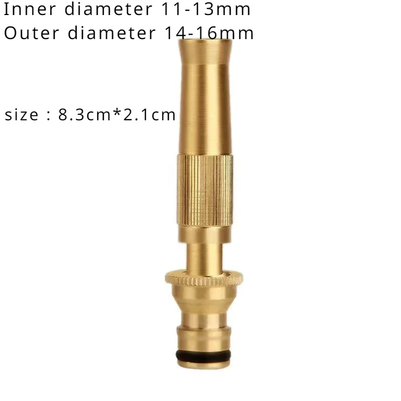 Aspersor de alta presión de latón, pistola de pulverización de riego de jardinería ajustable, conector rápido, boquilla de herramienta de jardín,