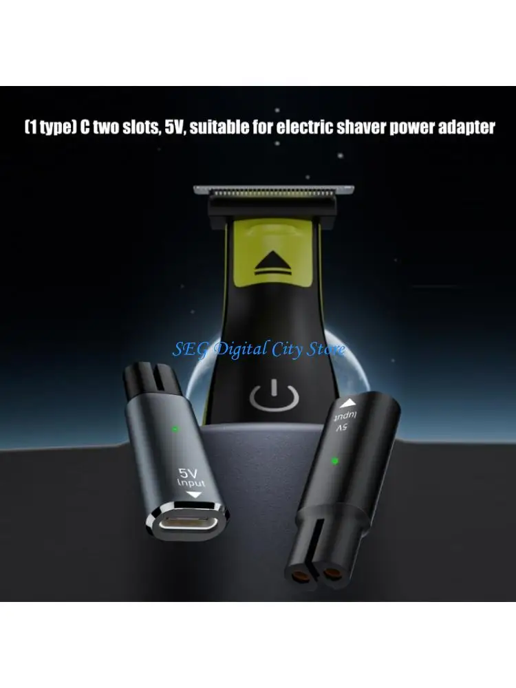 U75B USB C Shaver Power Adapters Converters with 2Pin Connector, for QP1424,QP1324,QP4530 Shaver for Home Travel Charging
