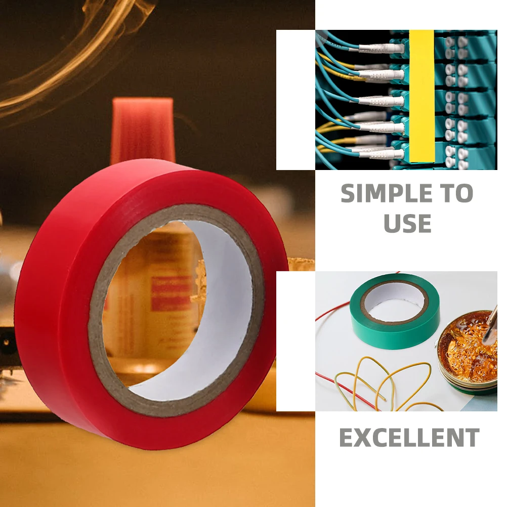

10 Rolls Waterproof Insulation Tape Colored Electrical Wire Tape High Temp For Indoor Outdoor Auto Car 10M Industrial