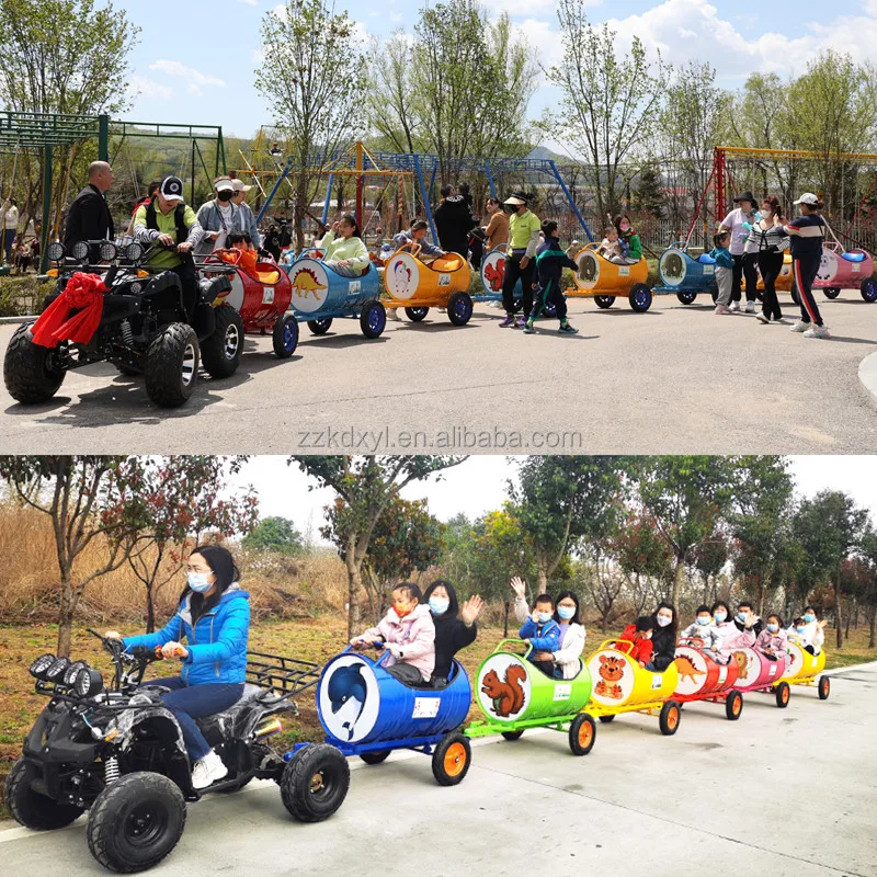 Best Seller Oil Drum Train, Awning Trackless Sightseeing Electric Train, Amusement Facility for Scenic Spot Farm