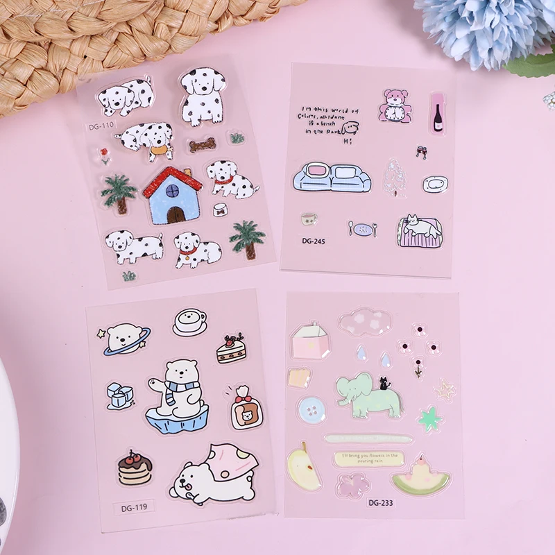 Cute Funny 3D Jelly Sticker Set Decorative For Computer Planner Mobile Phone Three-dimensional Stickers