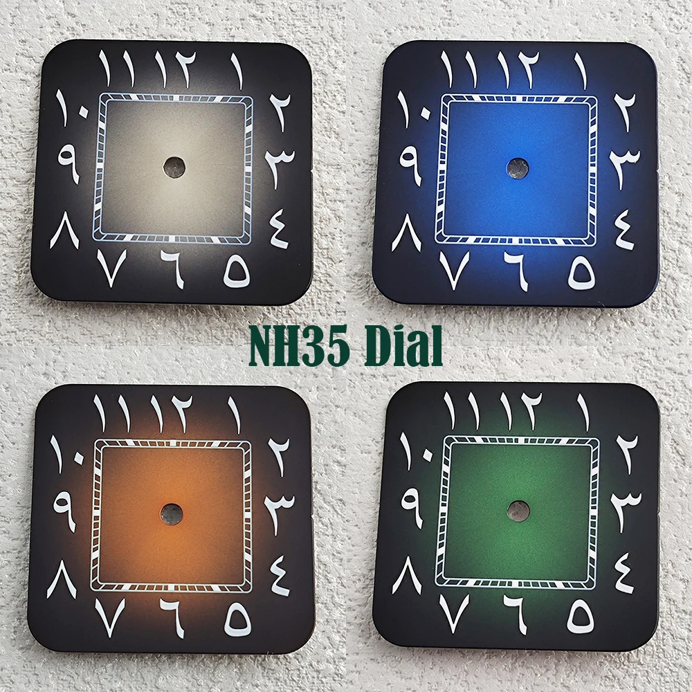 

NH35 square dial Arabic dial watch accessories suitable for folding buckle square case NH35/36 movement watch repair tool