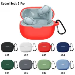 Silicone Case Redmi Buds 5 Pro Candy Color Waterproof Shockproof Cover For Xiaomi Redmi Buds 5 5Pro Buds5 Pro Funda With Hook