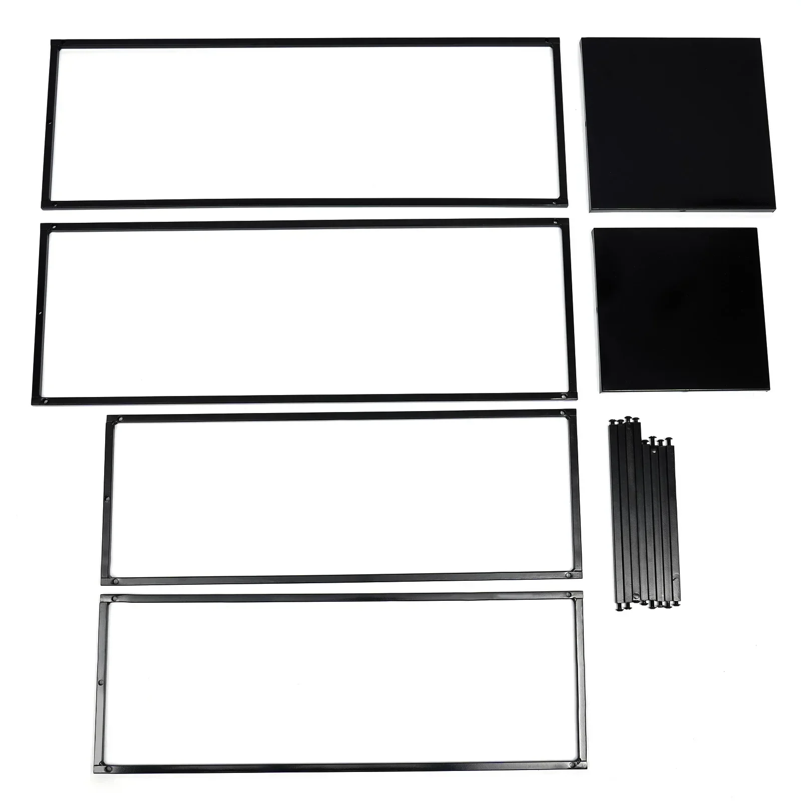 2 قطعة حامل معدني حامل نباتي رف مربع عالي حامل عرض الزهور لغرفة المعيشة وحفلات الزفاف والحديقة الداخلية/الخارجية، أسود