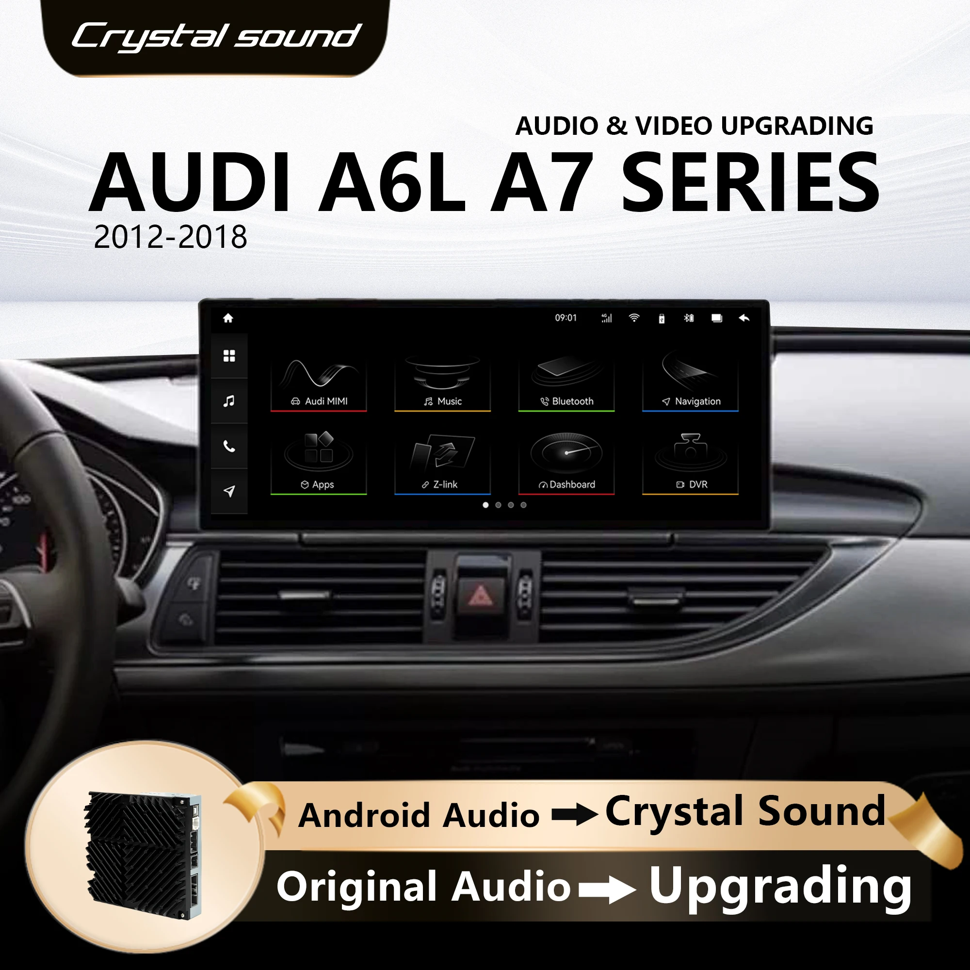 Автомагнитола Penhui Android с экраном для AUDI A6L A7 2012-2018, CarPlay, Bluetooth, Hi-Fi