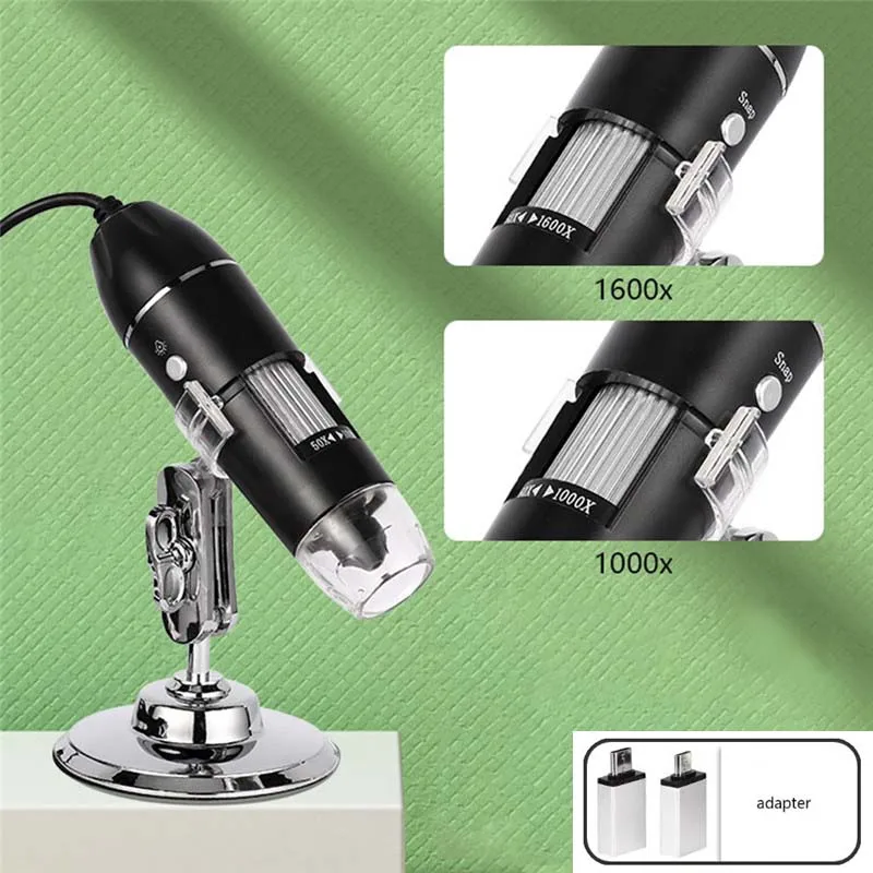 Cámara de microscopio Digital 1600X 3 en 1, microscopio electrónico portátil USB tipo C para soldar, lupa LED para reparación de teléfonos móviles