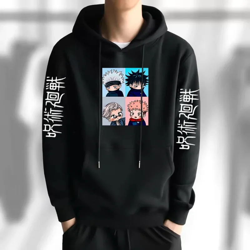 Jujutsu-kaisens erkek giysileri Hoodie Anime Satoru Gojoes erkek giyim Haikyuu Y2k giysileri uzun kollu tişörtü kapüşonlu gömlek