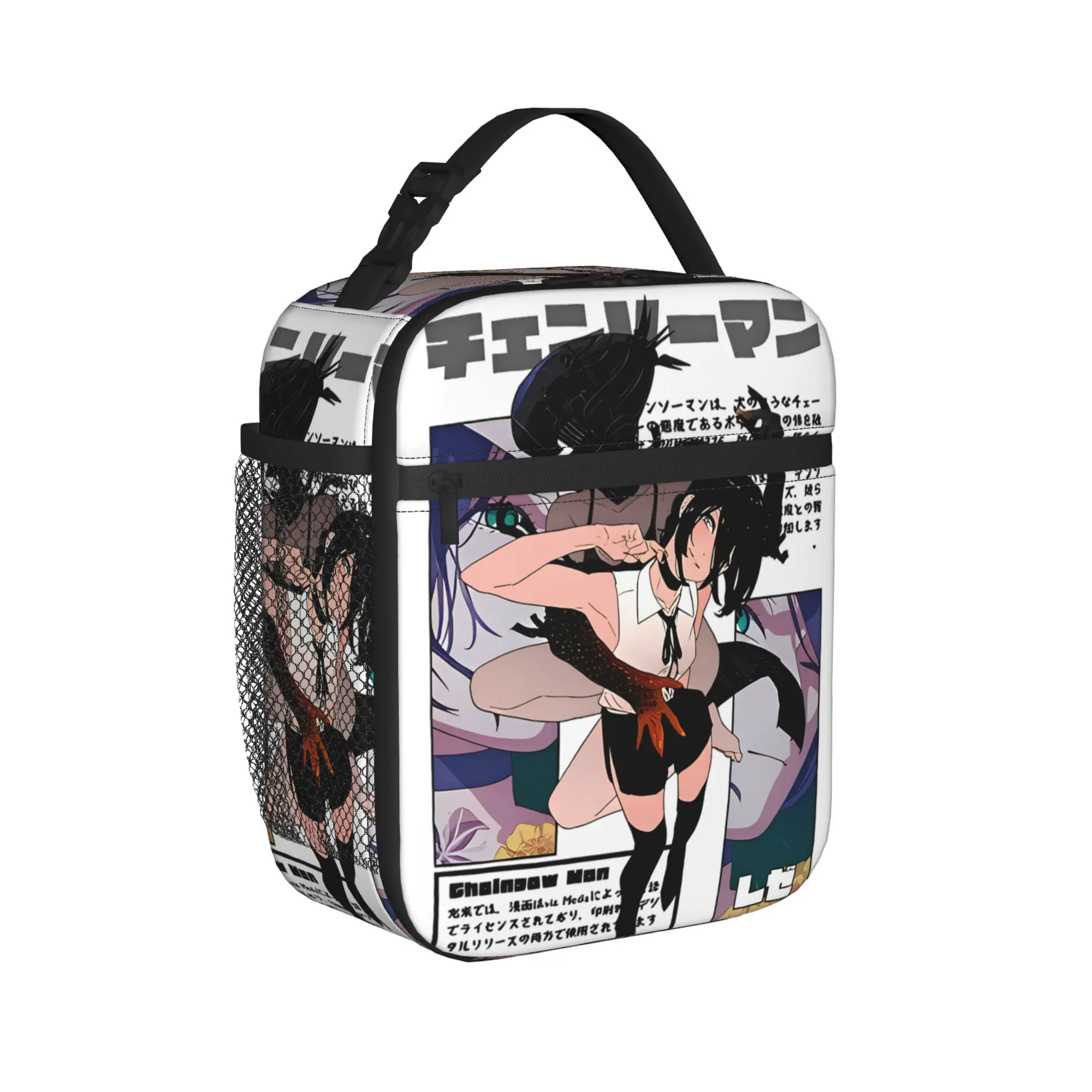C-Chainsaws Man Reze Insulated Lunch Bag Thermal Bag Reusable,Lunch Container Anime Movie Portable Tote Lunch Box Outdoor