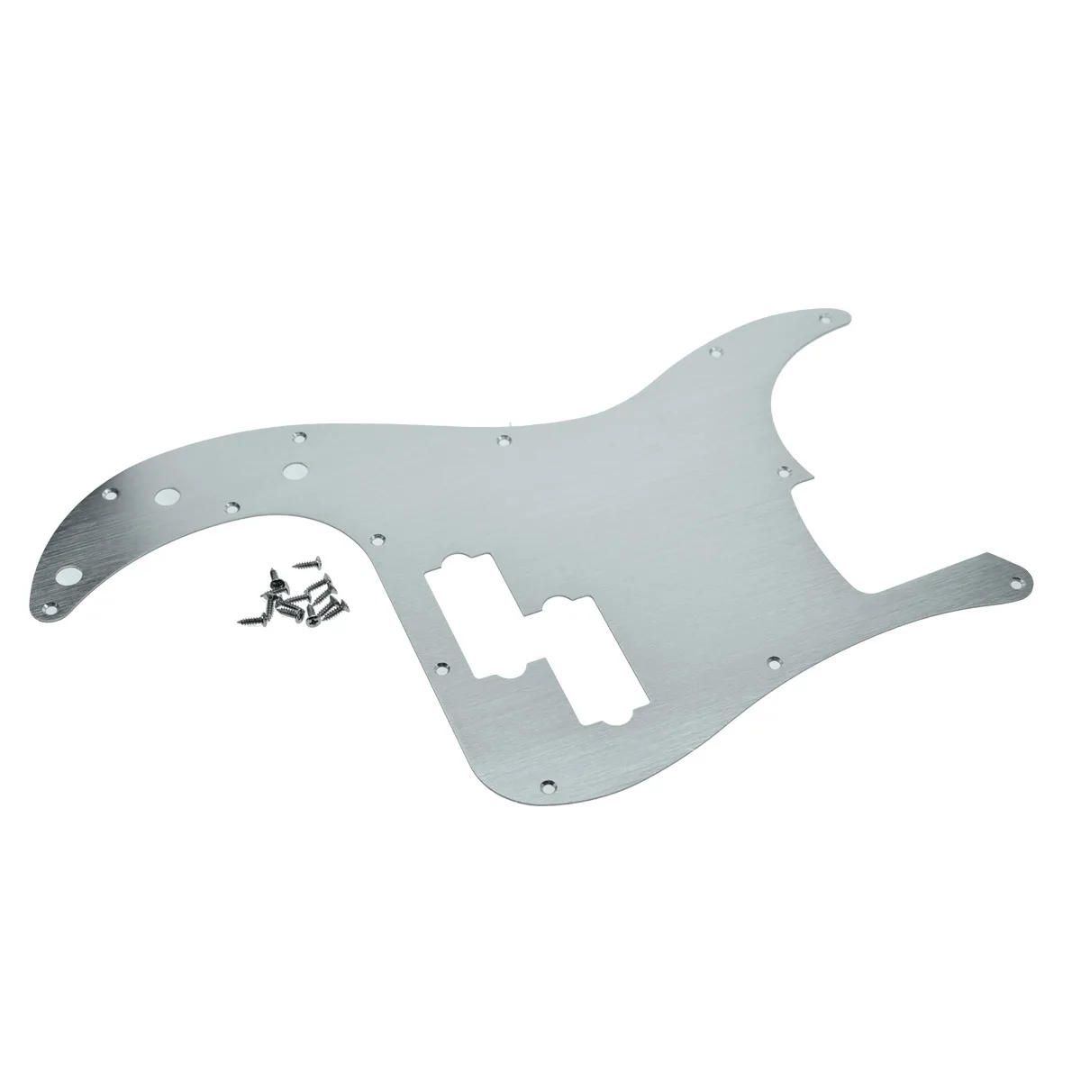 KAISH 13-Hole Metal Aluminium Anodized Precision Lefty P Bass Modern Style Standard Pickguard Fits American Fender P Bass Silver