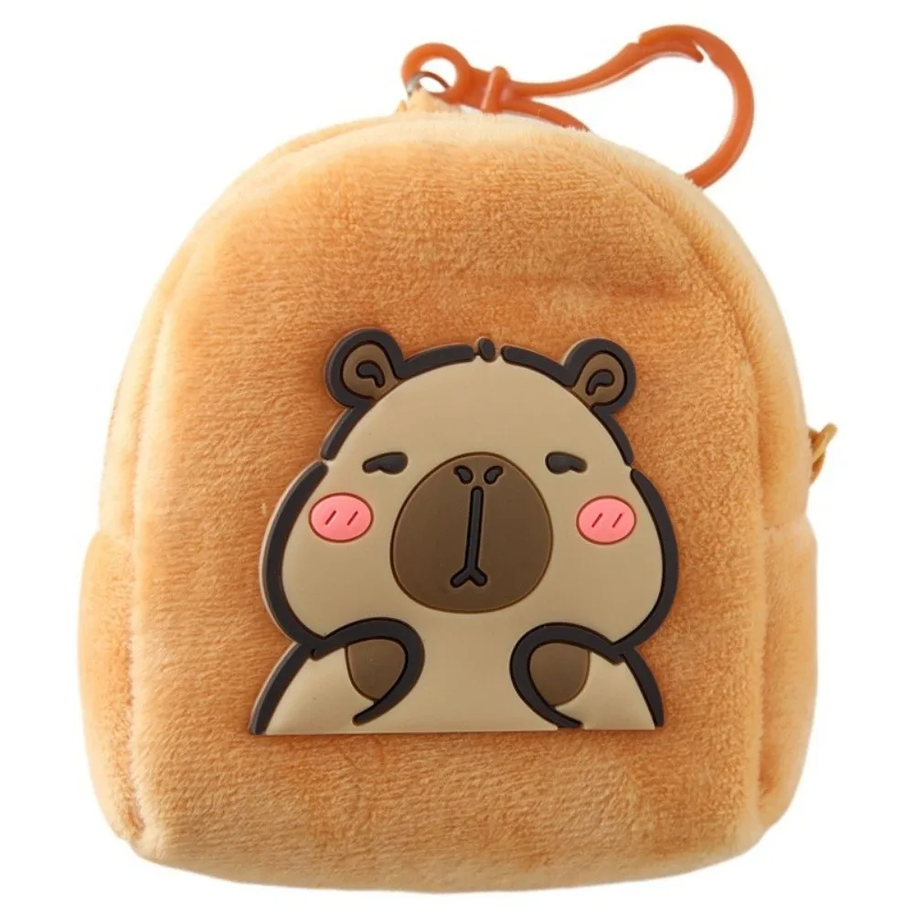 

Cute Mini Capybara Coin Purse Cartoon Zipper Wallet Round Wristlet Bag Headphone Storage Bag