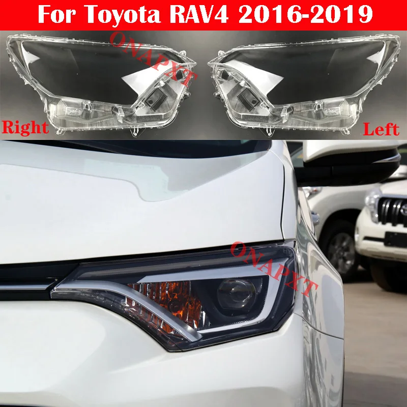 

Auto Car For Toyota RAV4 2016-2019 Front Headlight Glass Headlamp Transparent Lampshade Lamp Shell Lens Cover