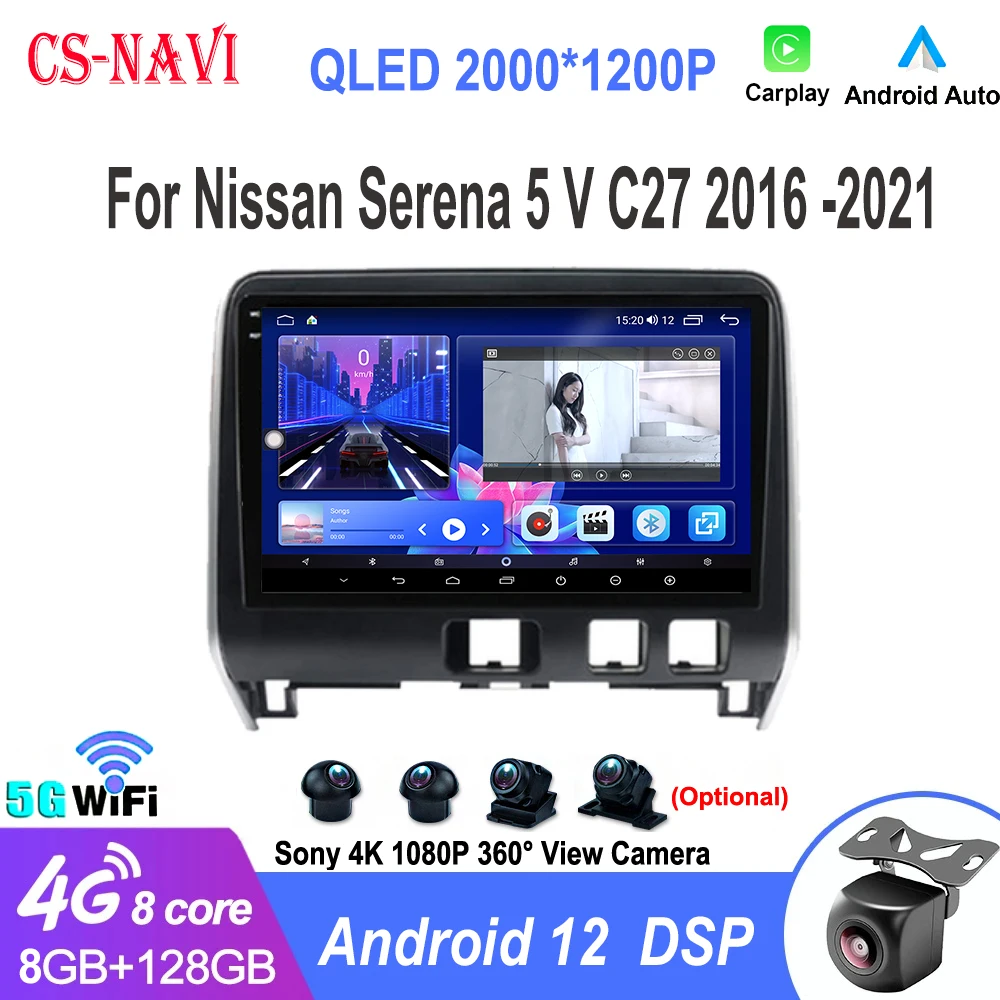 

Android 12 Car Radio For Nissan Serena 5 V C27 2016 -2021 Navi GPS Serero Carplay 4G Multimedia Video Player 2din GPS Monitor