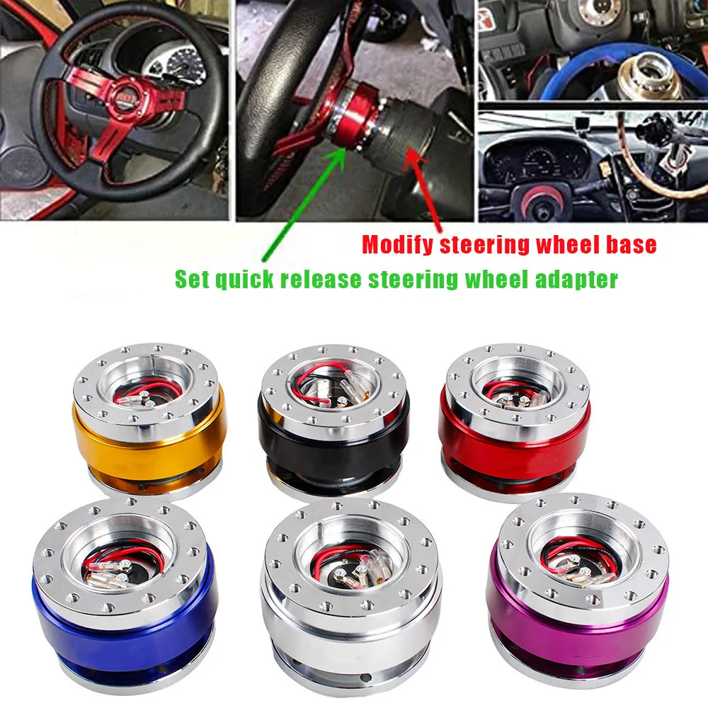 Ball Bearing Detachable Aluminium Car Steering Wheel Quick Release HUB Adapter Snap Off Boss Kit