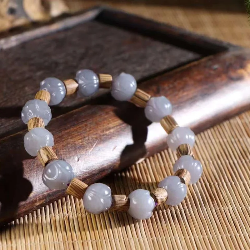 

Natural Hetian Jade Supply Chain Qinghai Old Material Purple Bracelet Simple