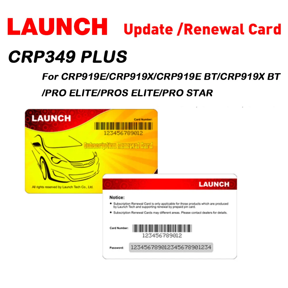 LAUNCH Original Software Update renewal Card Support for CRP349 PLUS CRP919E/CRP919X/CRP919E BT/CRP919X BT/PRO ELITE/PROS ELITE