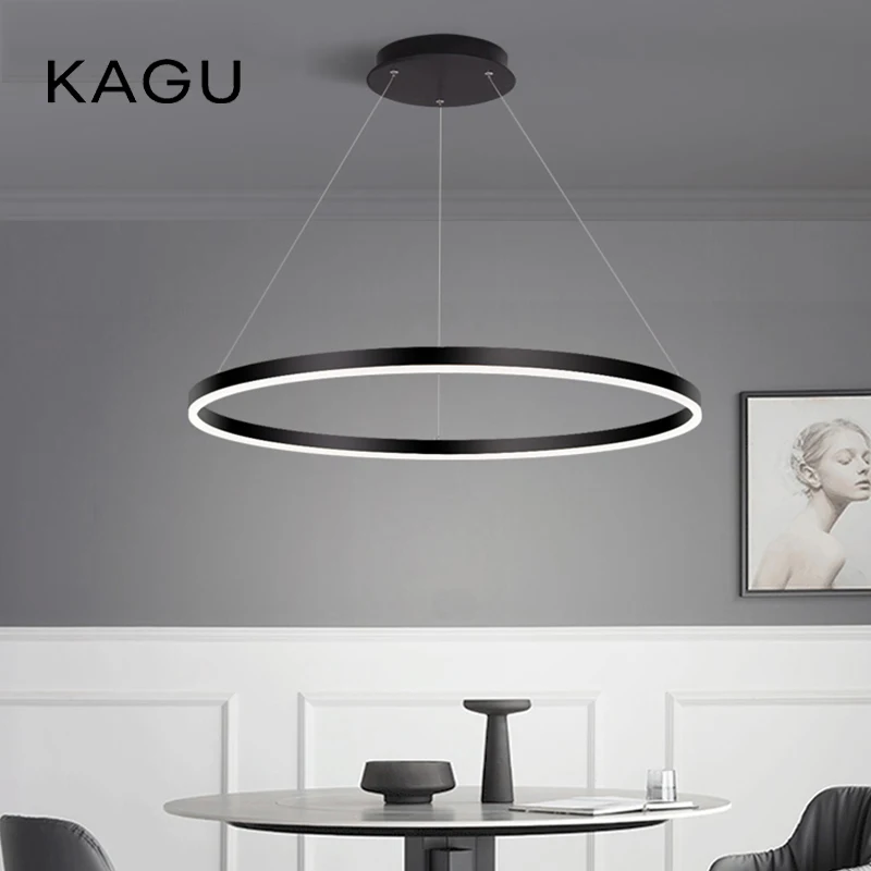 

Nordic Minimalism Single Ring Led Chandelier Lighting Aluminium Circle Lustre Pendant Chandelier Lamp Dimmable Led Lamp Fixtures