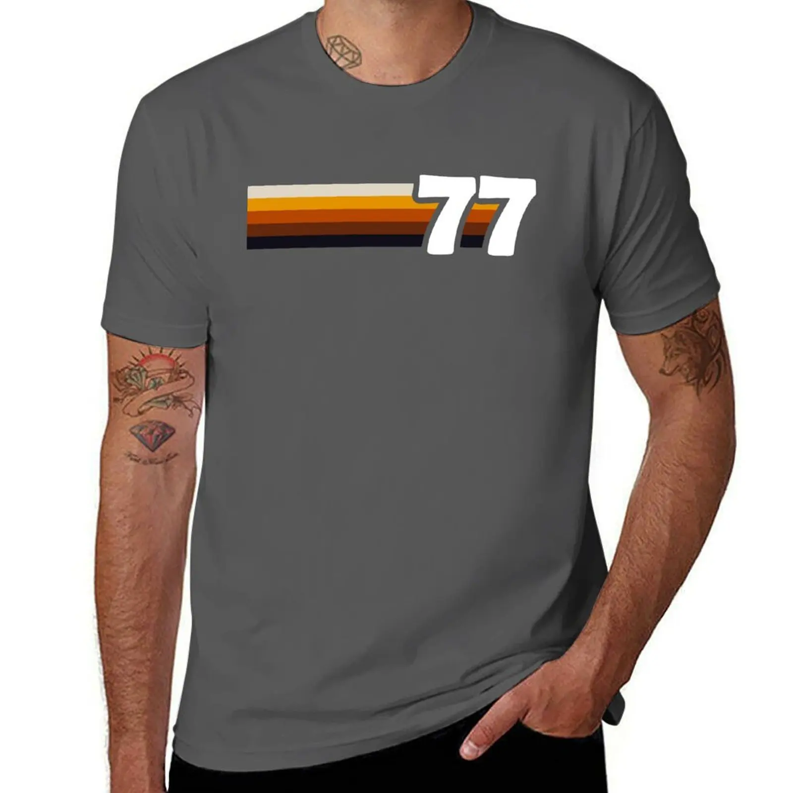 

Birthday 1977 - Retro Stripes 4 T-Shirt man t shirt graphic funny t shirts man essential t shirt T-Shirt
