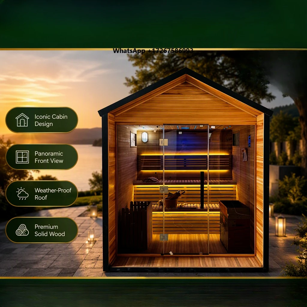 ENJOY Customized Large Outdoor Electric Sauna Room Solid Canadian Cedar Wood Villa Backyard Commercial Resort 1 Year Warranty
