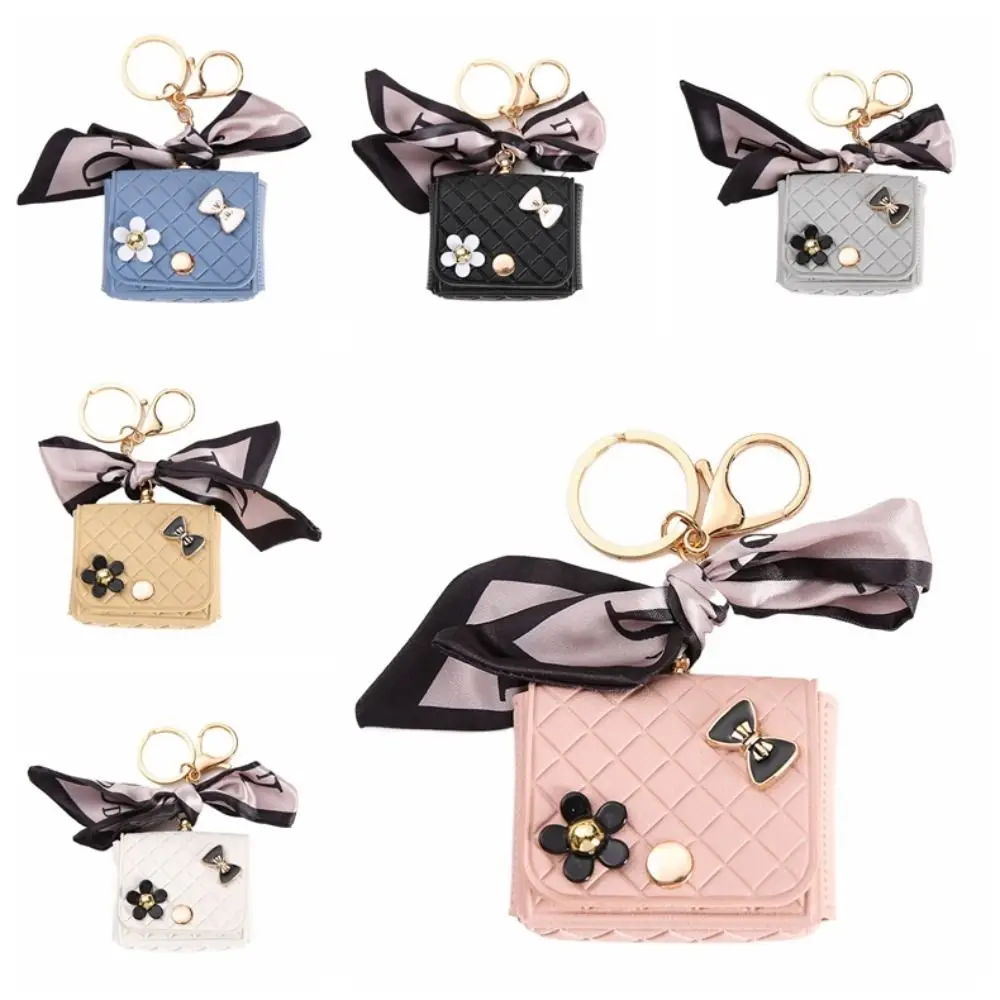 

New Leather Earphone Storage Bag Mini Creative Keychain Solid Color Bluetooth Headset Cover