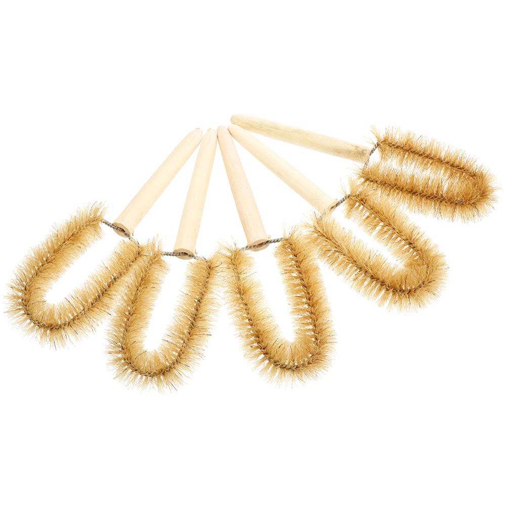 

5Pcs Wood Science Brushes For Comfortable Cleaning Of Beakers And Bottles Effective Wash Tools