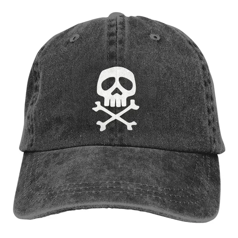 Y2K Washed Men'S Baseball Cap Space Captain Harlock Anime Jolly Roger Trucker Snapback Caps Dad Hat Hats