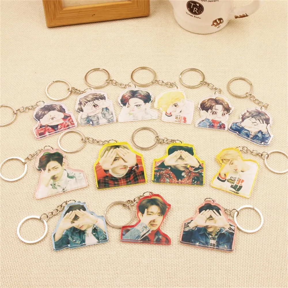 Kpop GOT7 Acrylic Keychain Jay B JinYoung Jackson YoungJae BamBam YuGyeom Backpack Pendant Fans Gift Collection Star Surrounding