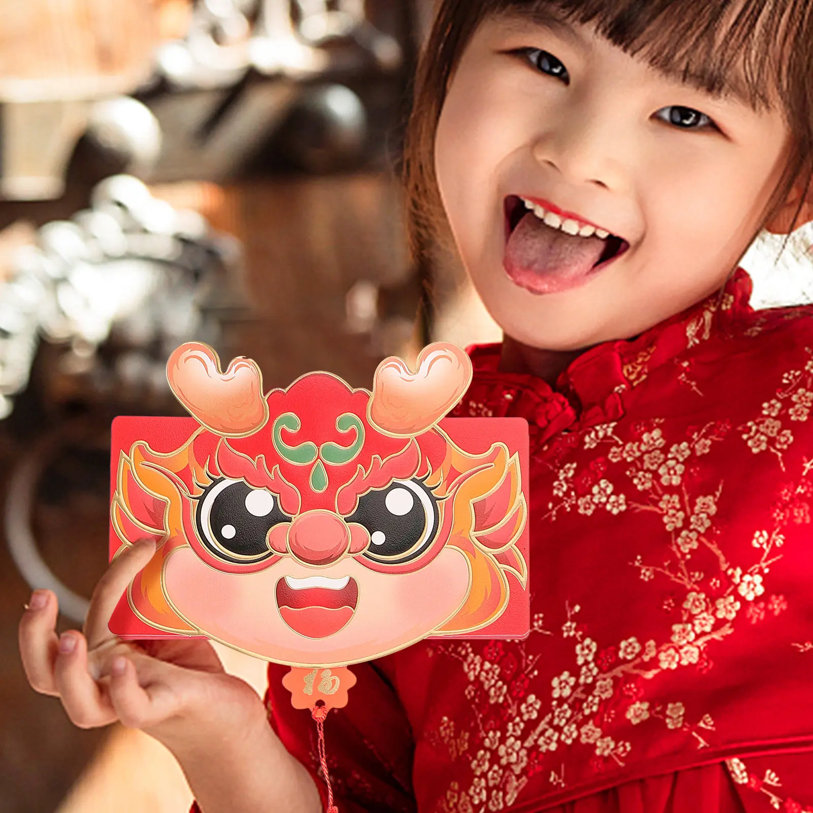 3Pcs Traditional Chinese Red Envelopes Paper Red Packets Bright Color Delicate Pattern New Year Luck Money Bag Spring Festival
