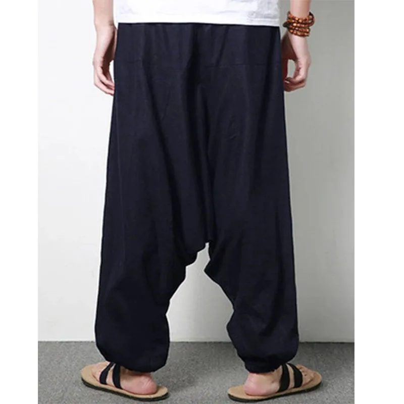 Medieval Men Cosplay Haroun Trousers Loose Casual Traditional Chinese Clothing For Men Hakama Samurai Costume Hip Hop Rock