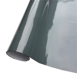 Glossy Cement Grey Vinyl Film Wrap Sticker Gloss Gray Self Adhesive Vinyl Bubble Free Console Computer Laptop Car Interior