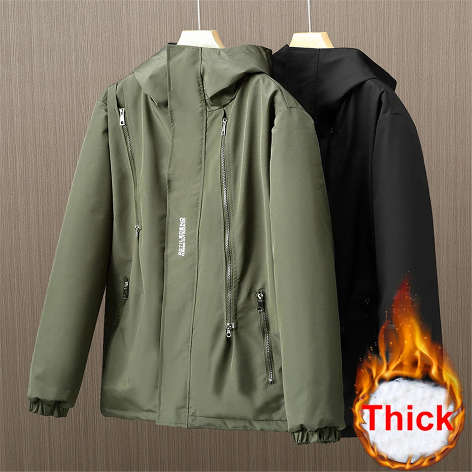 Black Waterproof Parkas Men Winter Warm Thick Windbreak Jacket Plus Size 10XL 12XL Winter Camping Jacket Coat Male Big Size 12XL