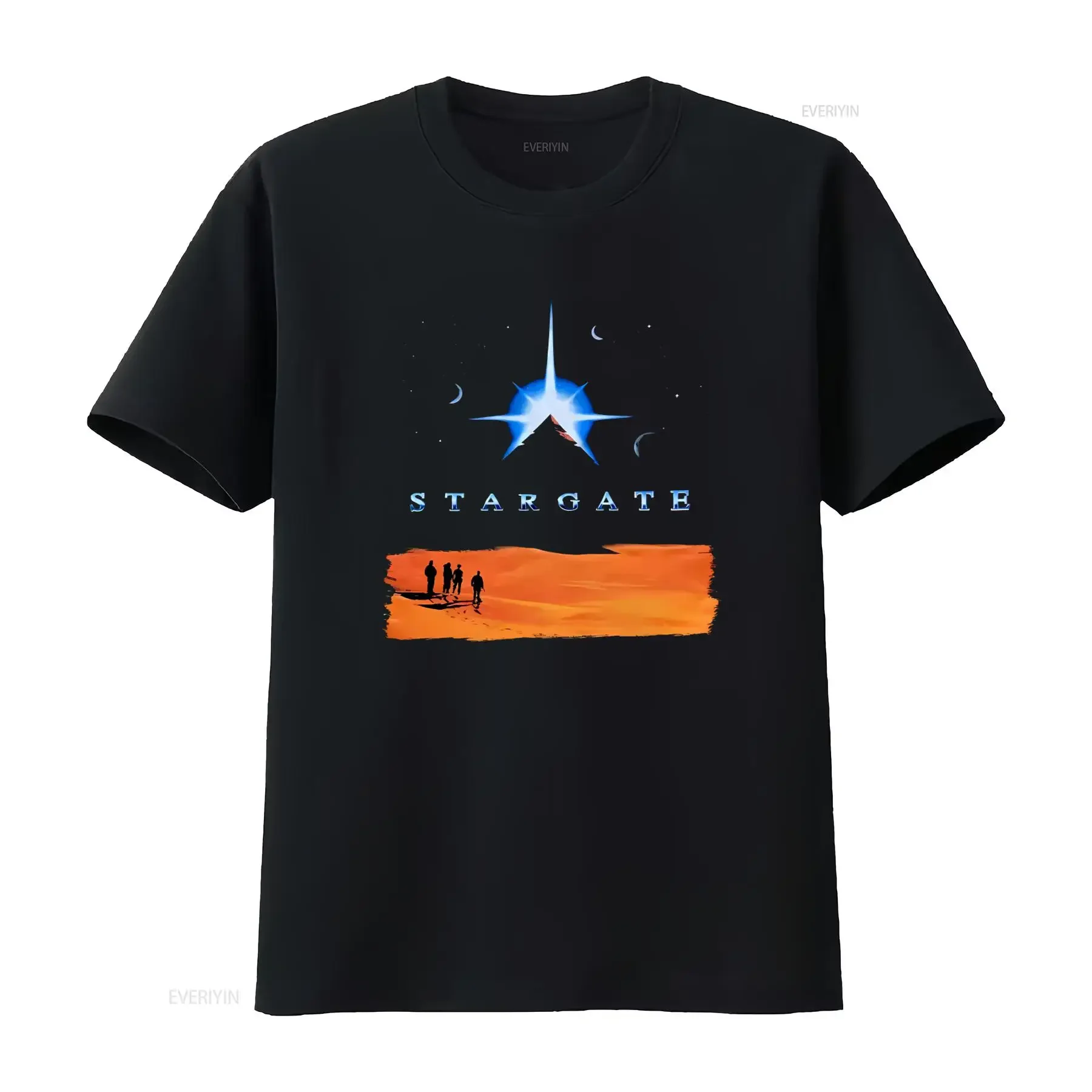 Beyond Unknown Stargate Movie T-Shirt, große Größe, Sci-Fi-Abenteuer-Design für Fans, Vintage-Washed-Top für den Alltag, stilvoll