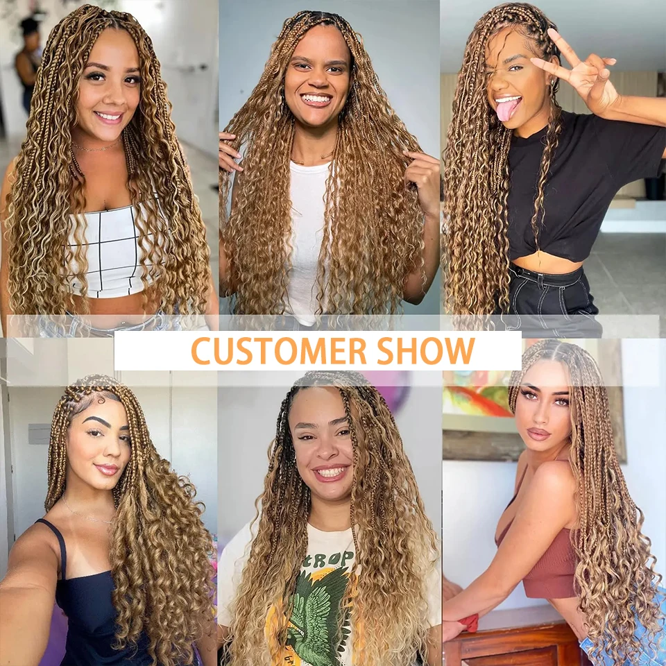 Extensions de cheveux humains bouclés pour tressage, vague profonde, tresses Boho, sans trame, 100% cheveux vierges, en vrac, 26 po, 28 po