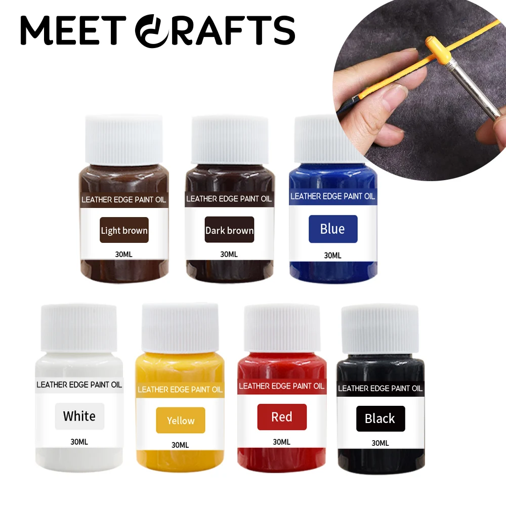 Meetcrafts 30ml Leather Edge Paint Oil Dye Dressing Color Coats Leather Shoe Edges Repair DIY Craft Professional Edges Pigment