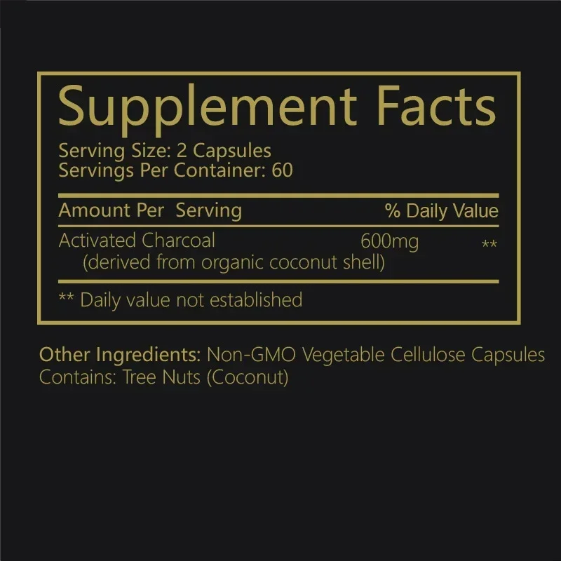 Activated Coconut Charcoal - Supports Healthy Skin and Hair, Improves Digestion, Reduces Gas and Bloating, Promote Metabolism