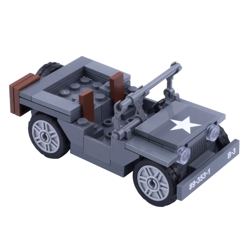 

Mini Action Figure Accessory Military Series WILLYS SUV Car Building Blocks Toys