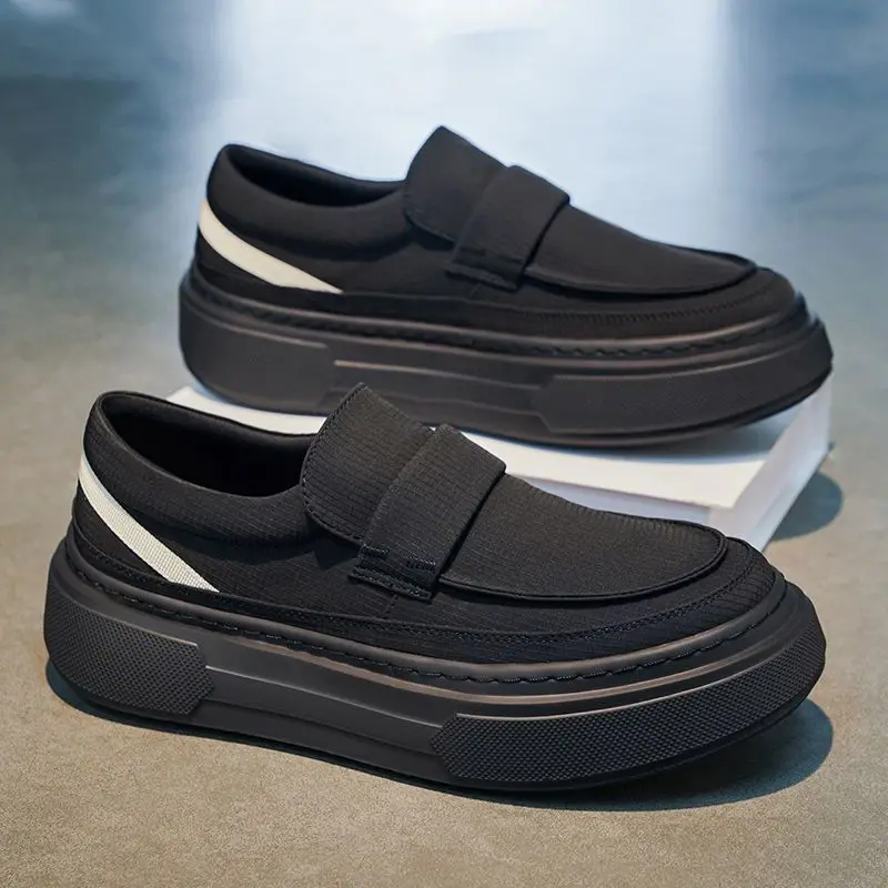 

Men's low cut breathable sports and leisure shoes, fashionable board shoes, thick soled lazy comfortable cloth shoes