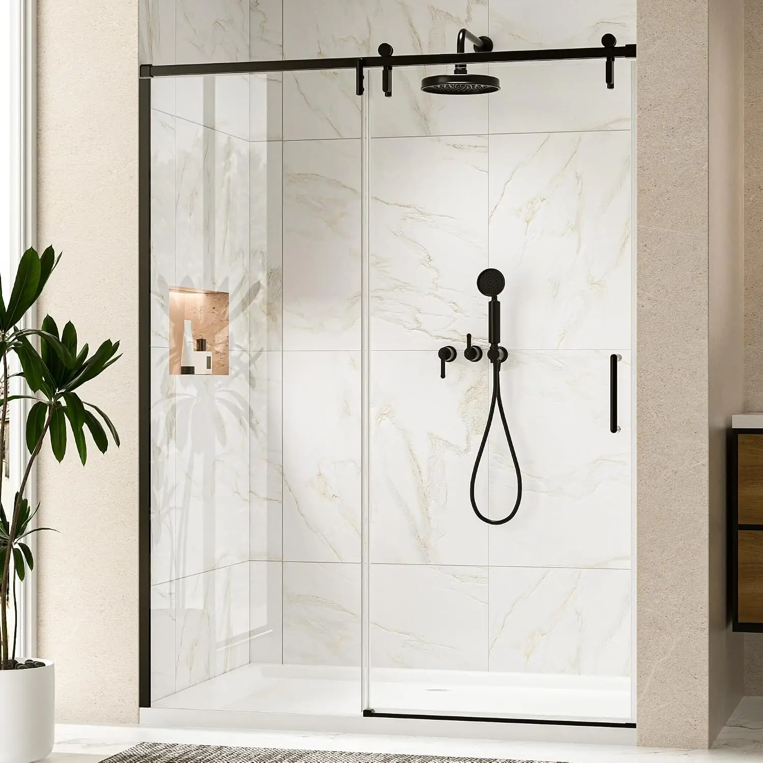 Single Sliding Shower Door, 55-60