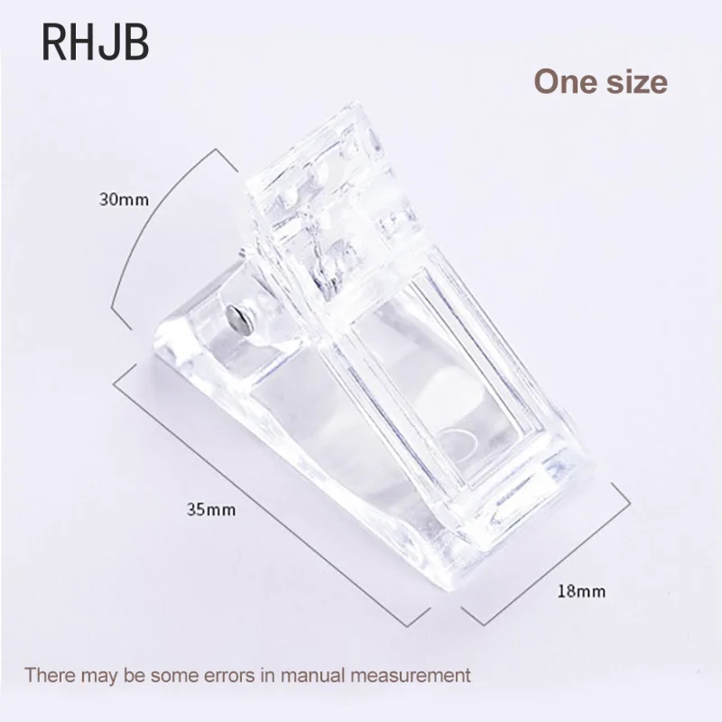 RHJB Nail Clip Tips Acrylic Nail Plastic Extension Clamp Fake Finger Polish Quick Building Mold Nail Builder Assistant Tool