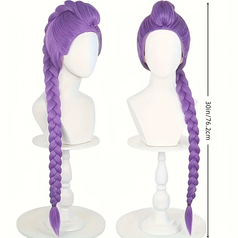 Purple Knitted Wig for Women and Men-Knitted Hair Supplement with Reliable Switch Review,Easy Maintenance Synthetic Wig Cosplay