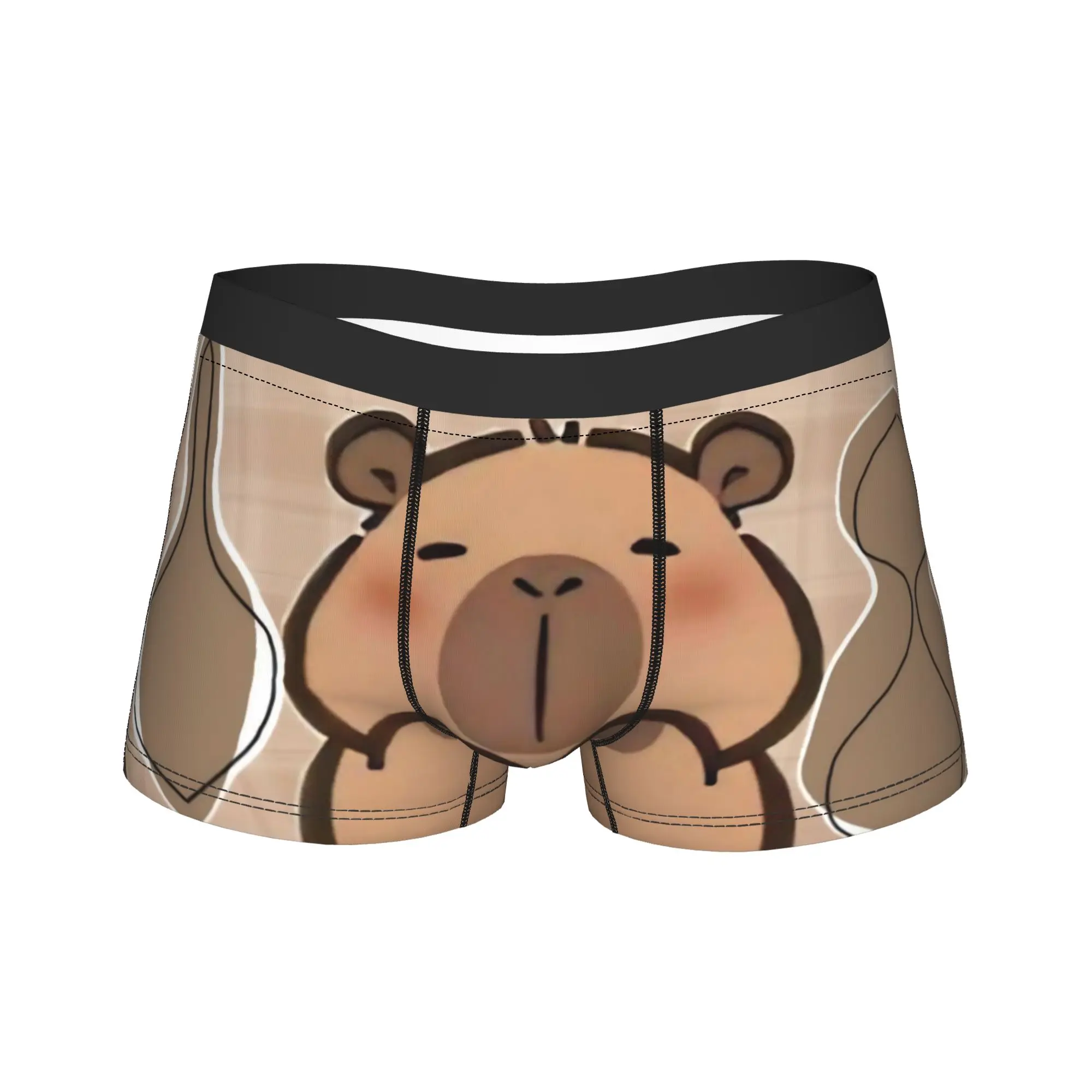 

Capybara Underwear Funny Panties Custom DIY Shorts Briefs For Males 3D Pouch Oversize Trunk