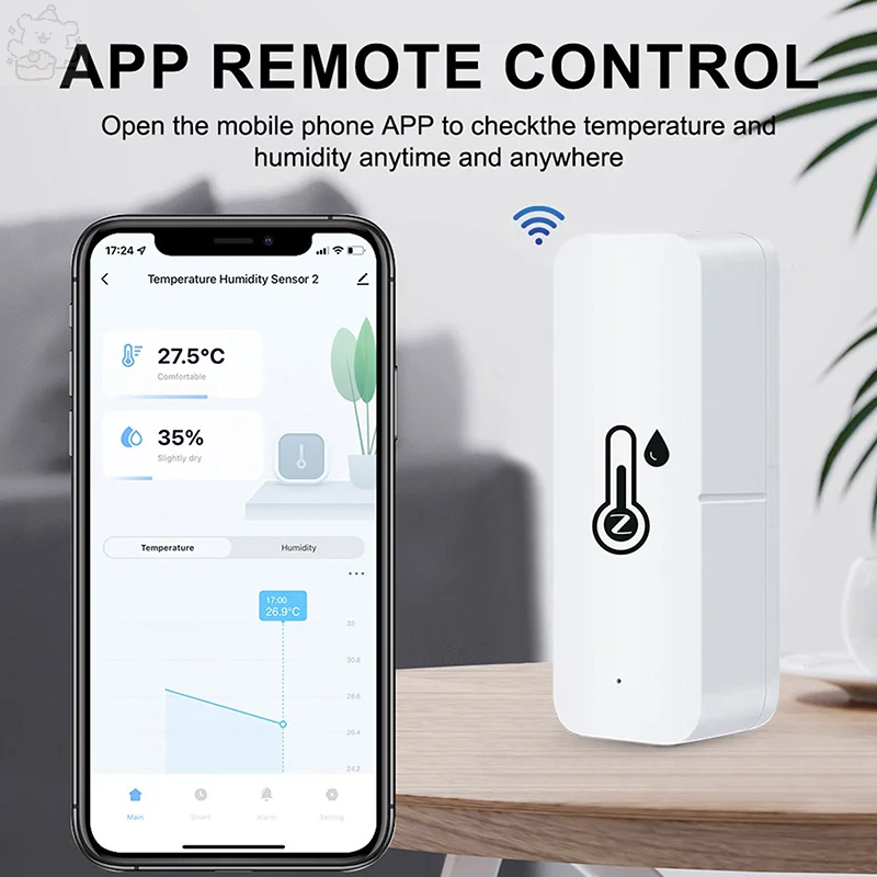 Capteur Intelligent de Température et d'Humidité, Fonctionne avec Tuya, Wifi, Moniteur à Distance, Connecté à Domicile, Therye.com Smart Life