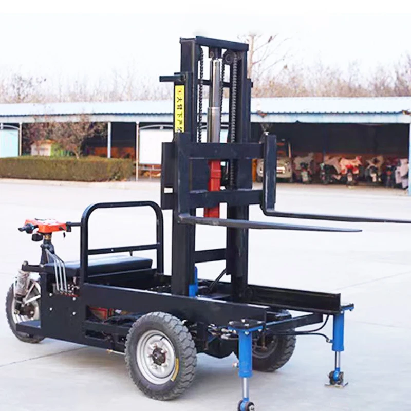 700 kg 1000 kg 1 ton 2 tons farm site self-loading and self-unloading small three-wheeled electric forklift