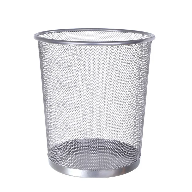 Metal Mesh Office Garbage Bin, Wrought Iron, Large Garbage Basket, Kitchen Storage Bin, Household Merchandises Clean