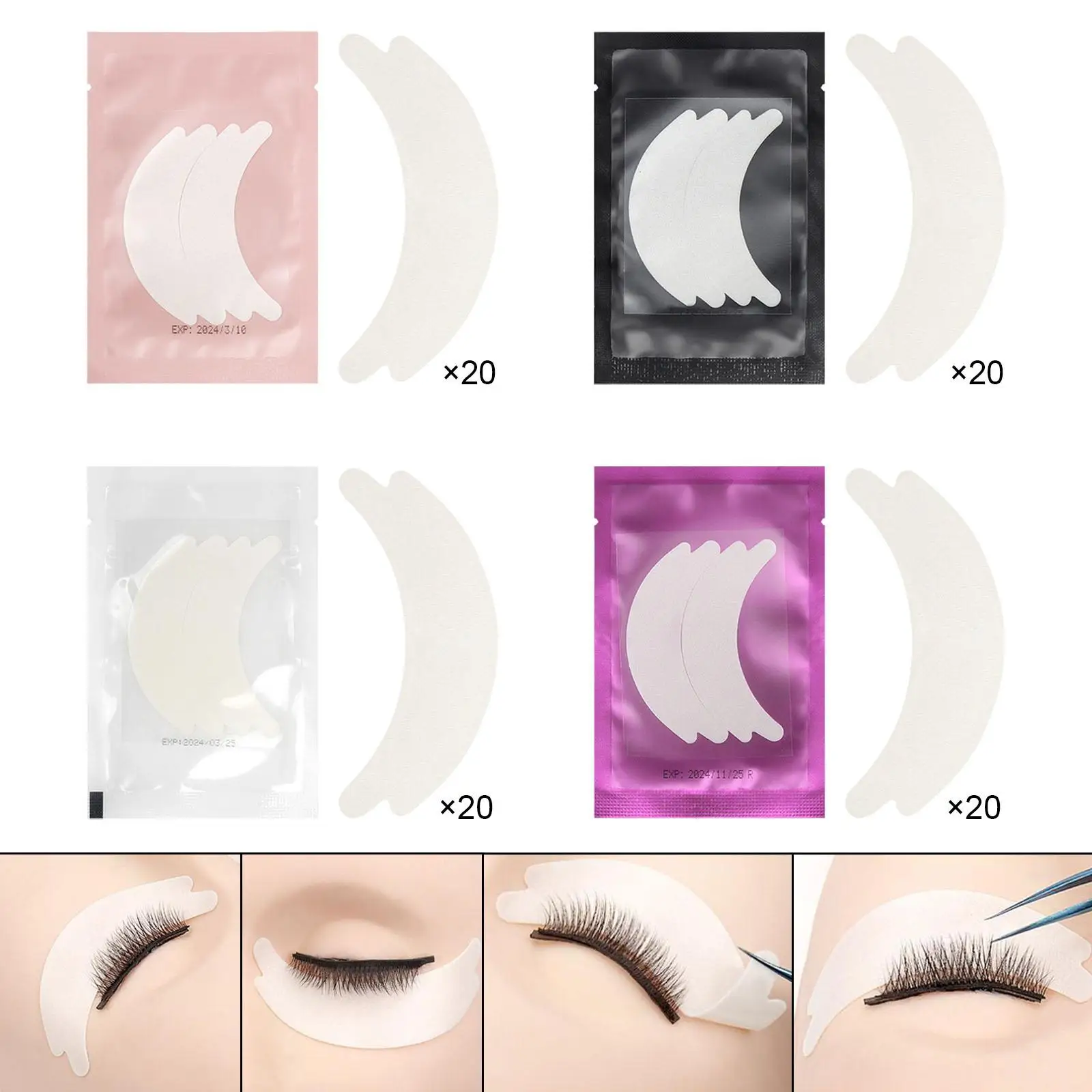 20Pcs Premium Under Eye Pads Makeup eye Pads Lash extension Supplies