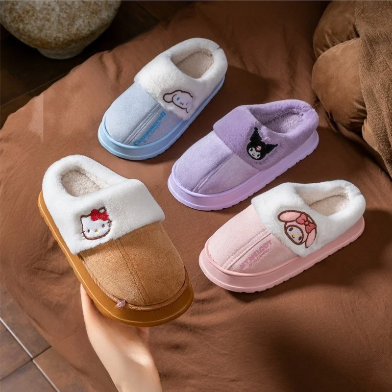 

Kids' Slippers House Shoes Cartoon Cinnamoroll Winter Shoes For Girls Warm Home Slipper Anti-slip Pink Pruple Shoes Size 28-41