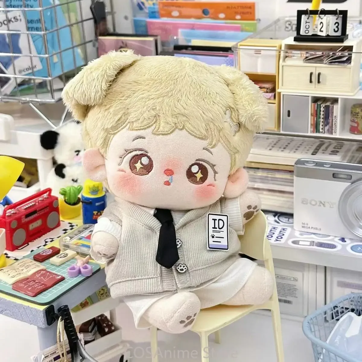 Ropa de muñeca de algodón de 20CM, encantadora muñeca de peluche de Anime, ropa, chaleco, camisa, blusa, prendas de gatos, pantalones, regalo de peluche