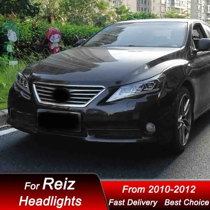 

Поп-автомобильные фары для Toyota REIZ 2010-2012, новый стиль LEXUS, полностью светодиодное обновление, аксессуары для линз проектора с высокой настройкой