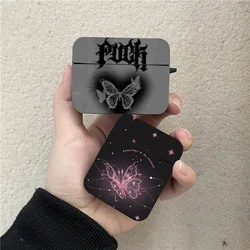 Retro Style Butterfly Y2K AirPods Case Black Wireless Bluetooth Earphone Case for Apple Airpods 1 2 3 Pro 2 Cover Funda