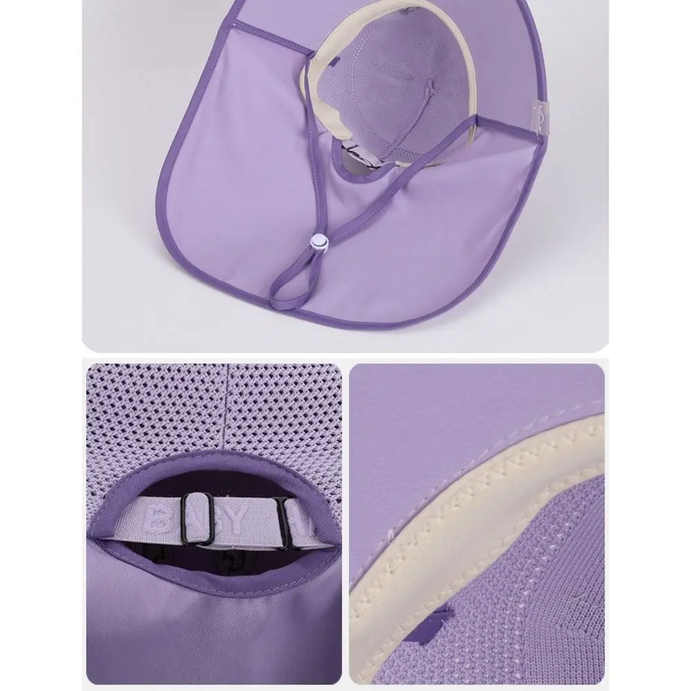 Big Brim Baby Fisherman Hat Cartoon Extended Shawl Kids Sunscreen Hat Neck Cover Bucket Cap Children Beach Cap Sun Visor