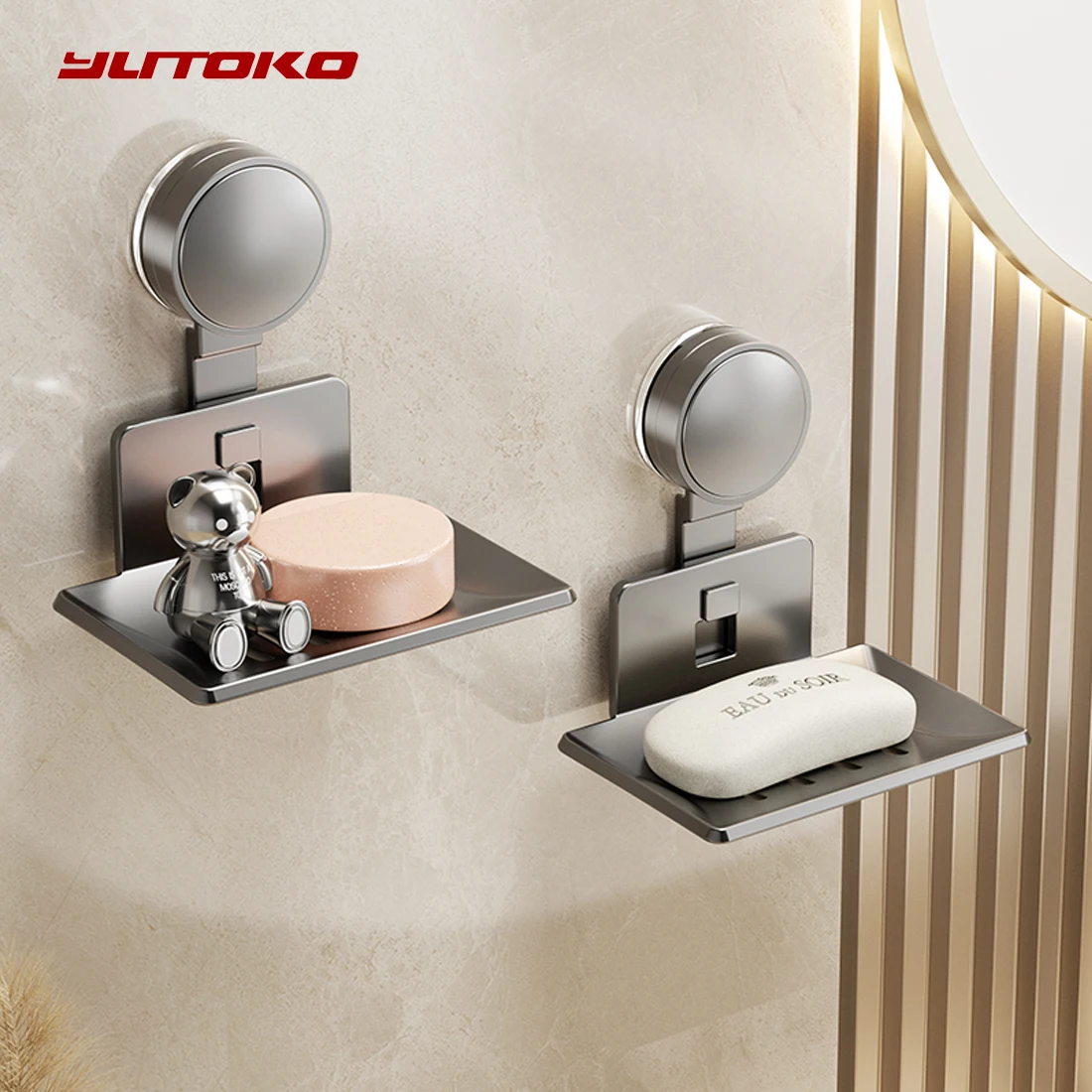 No-Drill Suction Cup storage rack soap storage rack Toilet drain box Wall-mounted bathroom soap storage rack Household soap box
